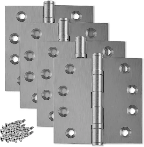 Miniatura 20 de Bisagra negra resistente para puerta, rodamiento de bolas negro mate, 4 x 4 pulgadas, resistente, juego de 2 bisagras de puerta de latón macizo