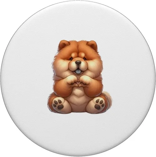 Miniatura 3 de perros divertidos para los amantes de los animales y las mascotas chow chow PopSockets Standard PopGrip