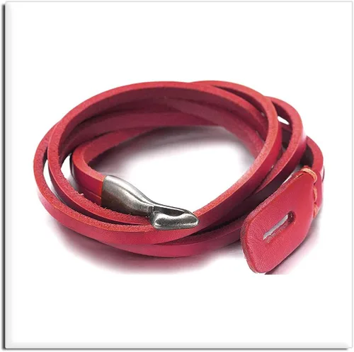 Miniatura 3 de Xusamss Punk Rock Metal Easy Hook pulsera de cuero brazalete de cuero,7.5" muñeca