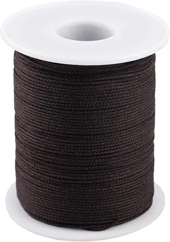 Cuerda de hilo de nailon para jardinería, pulseras trenzadas, manualidades (0.039 in-394 pies, café)
