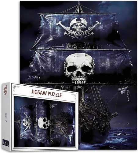 Miniatura 19 de Rompecabezas de 1000 piezas para adultos, rompecabezas de barco pirata para desafiantes juegos de actividades familiares, rompecabezas de arte