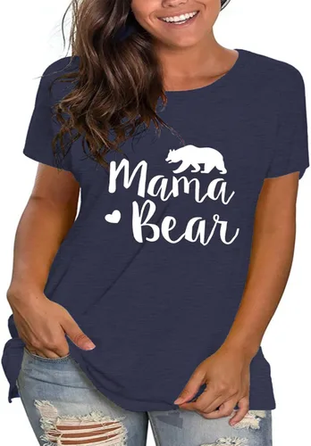 Miniatura 2 de Camisetas de manga corta para mujer con estampado de mamá de talla grande