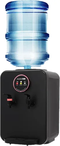 Dispensador de enfriador de agua de carga superior, dispensador de enfriador de agua para encimera, 3 temperaturas, capacidad para botellas de 3 o 5