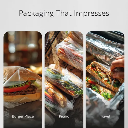 Miniatura 6 de Restaurantware Paquete de 1000 envolturas de plástico para alimentos, 10.75 x 8 pulgadas, precortadas, transparentes, desechables, para microondas