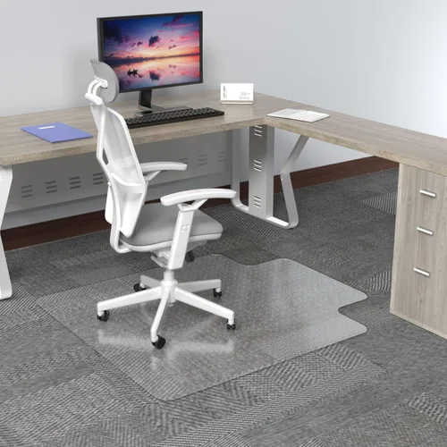 Miniatura 2 de Amyracel Tapete transparente para silla de pelo bajo, 53 x 45 pulgadas de grosor, tapete para silla de escritorio para suelos alfombrados, tapete
