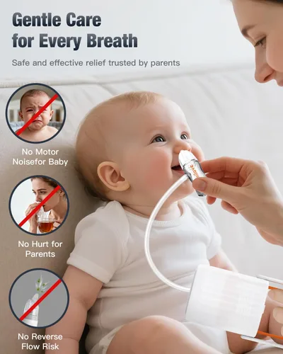 Miniatura 2 de Aspirador nasal para bebés con succión sin boca con bomba de mano No-mouth suction nasal aspirator with soft silicone tips, clear mucus chamber