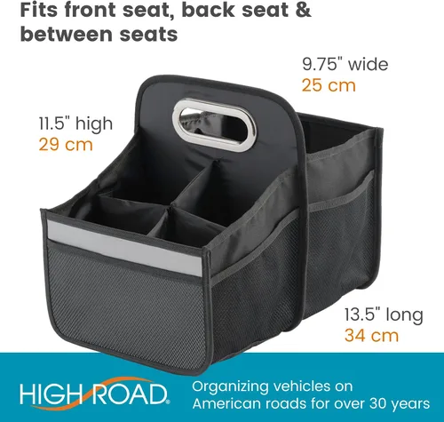 Miniatura 7 de High Road Organizador de coche con portavasos – Organizador de asiento delantero para conductores o organizador de asiento trasero para niños