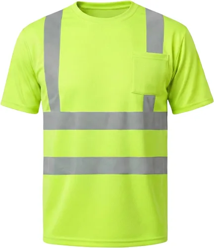 Miniatura 12 de HYCOPROT Hi Vis - Camisas de seguridad de manga corta de alta visibilidad, camisa reflectante para hombres y mujeres, camiseta de construcción