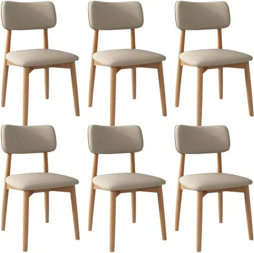 Miniatura 42 de YVYKFZD Solid Wood Dining Chairs, Kitchen Chairs Set with Curved Backrest, Leather Upholstered Dining Room Chair, Armless Living Room Chair, for