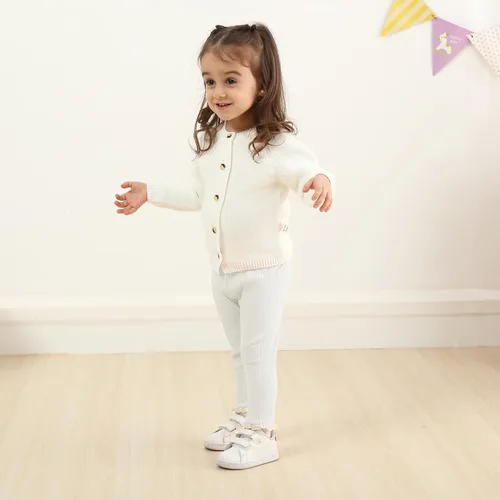 Miniatura 3 de DREAM BUS Paquete de 5 pantalones de bebé para niña, pantalones acanalados con volantes acampanados, leggings para bebé, pantalones acampanados