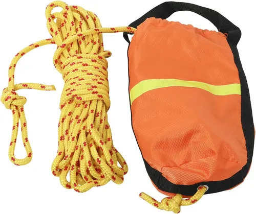 Miniatura 9 de NovelBee Bolsa de cuerda de rescate con línea de polipropileno flotante trenzada de 5/16 pulgadas x 70 pies para kayak y barco de emergencia