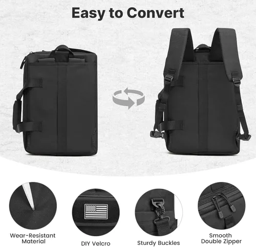 Miniatura 7 de G4Free Bolsa de mensajero grande para hombre, 3 en 1 para laptop, maletín para viajes de fin de semana, trabajo