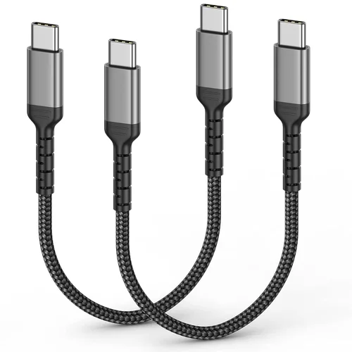 Cable USB-C a USB-C de 1 pie corto tipo C a tipo C, cable de carga rápida compatible con Apple iPhone 16/15 Pro/Max Samsung Galaxy Google, cable