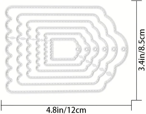 Miniatura 2 de Lapoo Troquel de corte para álbumes de recortes, marcos de fondos 3D, troqueles de corte para manualidades, manualidades, decoración de fiesta