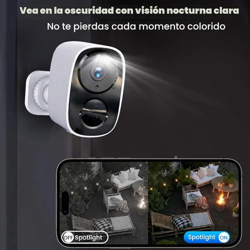 Miniatura 6 de Cámara de seguridad inalámbrica 2K mejorada 2025 con tarjeta SD de 64G, almacenamiento en la nube gratuito, duración de la batería de 1 a 6 meses