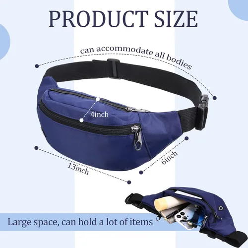 Miniatura 2 de Kajaia Riñonera de neón de 16 piezas, a granel, bolsas de cintura ajustables a granel, juego de cintura impermeable para mujeres y hombres, bolsa