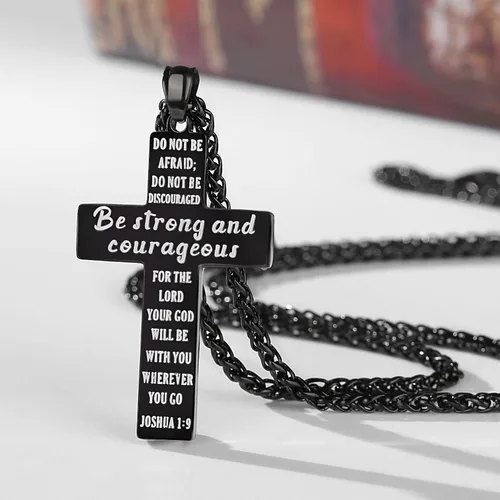 Miniatura 3 de SAM & LORI Regalos para adolescentes, niños, hombres, collar de cruz de bandera estadounidense para hijo, novio, marido, padre en cumpleaños