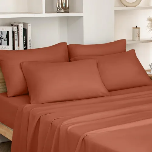 Miniatura 20 de HOMEIDEAS Sábanas de cama tamaño King – Juego de 6 piezas (dorado) – Sábanas de microfibra cepillada extra suave 1800, bolsillo profundo, sin