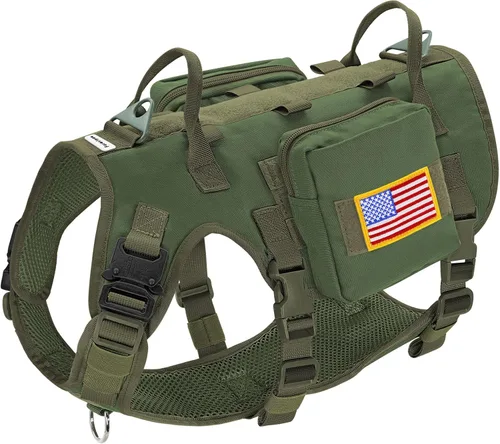 Miniatura 11 de Arnés para perro Forestpaw tamaño mediano, arnés táctico para perro con asa, chaleco de servicio sin tirones estilo militar para perros