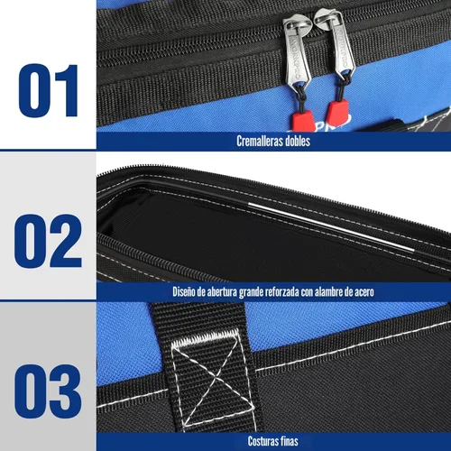 Miniatura 3 de WORKPRO - Bolso de herramientas de 16 pulgadas, con abertura ancha y base moldeada impermeable