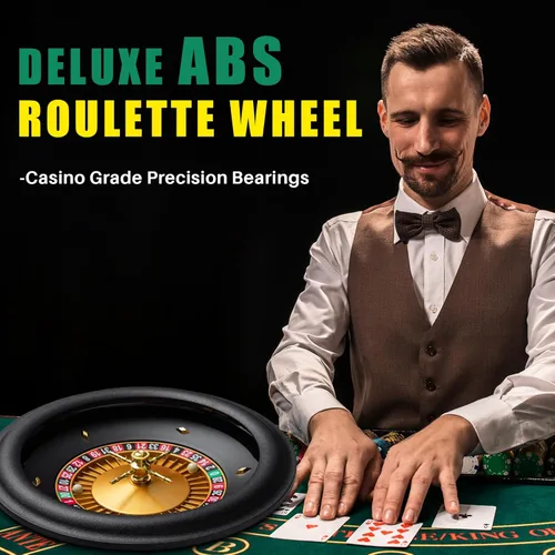 Miniatura 3 de Leyndo Juego de ruedas de ruleta de casino de lujo de 18 pulgadas, juego de ruleta profesional ABS con rueda de diseño doble cero con 2 bolas