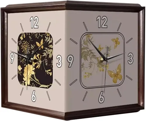 Reloj de pared de doble cara, reloj de pared retro con diseño de mariposa voladora, decoración de pared para sala de estar, dormitorio, pasillo,
