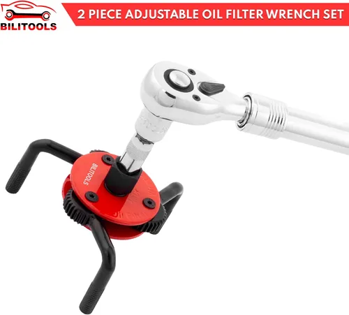 Miniatura 6 de Bilitools herramienta de extracción de filtro de aceite, juego de llave de filtro de aceite universal ajustable de 2-1/2 a 4 pulgadas y de 3 a 5-1/8