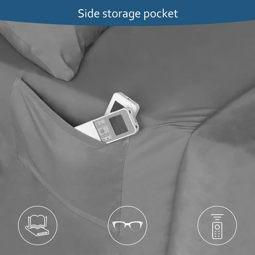 Miniatura 2 de Moonsea Juego de sábanas tamaño King de colchón de aire, juego de sábanas King con bolsillos extra profundos, juego de ropa de cama King de 4 Gris