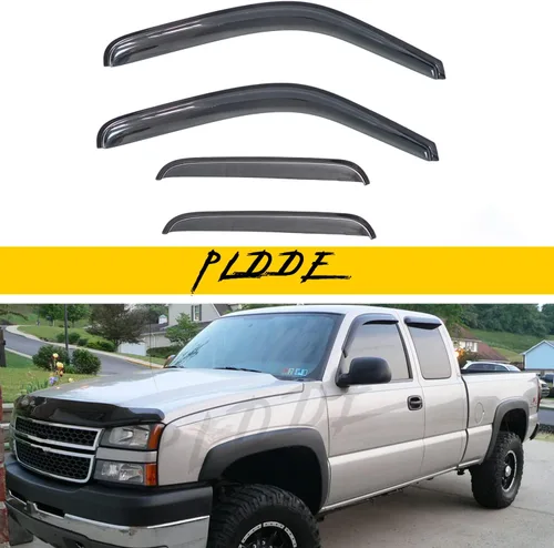 Miniatura 12 de 4 viseras adhesivas para ventana de ventilación de montaje exterior, para humo, sol, lluvia, compatibles con 15-23 F150 Crew Cab (Supercrew Cab)