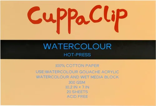 Miniatura 22 de CuppaClip Bloque de Papel de Acuarela de Algodón Puro Libreta de Papel de Arte 300GSM(140LB) Libre de Ácido 20 Hojas Suministros de Arte de Acuarela