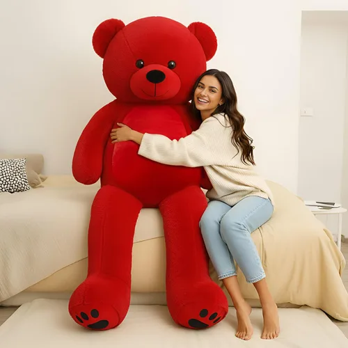Miniatura 9 de Meooeck - Oso de peluche grande y grande, bonito regalo de felpa para novia, esposa, amante, aniversario de cumpleaños (lazo, 4 pies, morado)