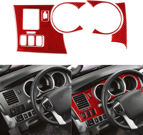 Miniatura 22 de 2 unids velocímetro coche marco ajuste medidor de aceite cubierta tacómetro calcomanía calcomanía odómetro compatible con Toyota Tacoma 2009 2010
