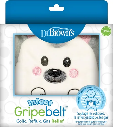 Dr. Brown's Banda térmica para el vientre de Gripebelt para bebé, calma la barriga del bebé con suave calidez y compresión, erizo, 0 meses Hedgehog