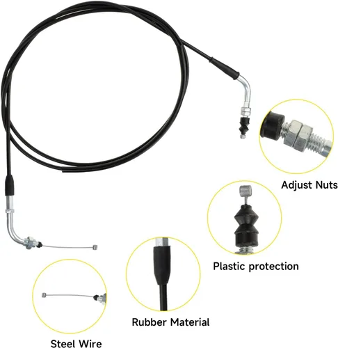 Miniatura 3 de HIAORS Cable del acelerador de 78 pulgadas para GY6 150cc 50cc 80cc 125cc QMB139 Motor Tao Tao VIP Futuro Campeón Chino Jonway Roketa NST Lance