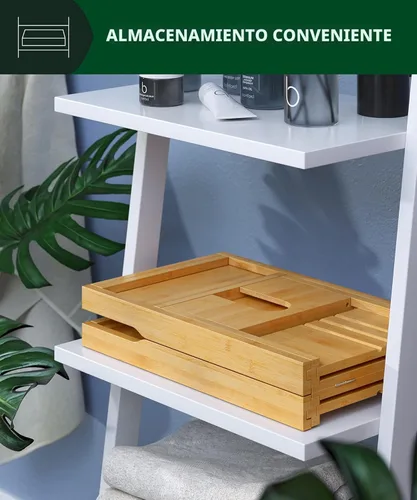 Miniatura 2 de ROYAL CRAFT WOOD Bandeja de Caddy para Bañera de Bambú, Estante de Baño Premium Plegable de Madera, Mesa de Baño de Bañera Extensible y Accesorios