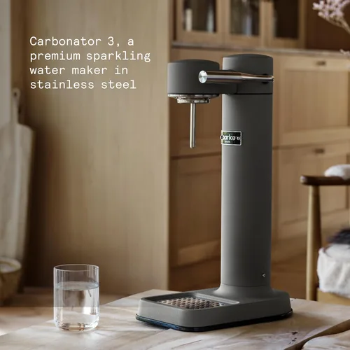 Miniatura 3 de Aarke Carbonator III, Máquina de agua con gas y carbonatación, acero inoxidable con botella reutilizable PET sin BPA, volumen 1L/34 fl oz (gris mate)