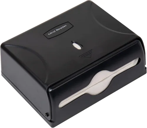 Miniatura 5 de Mind Reader Dispensador de toallas de papel, soporte de toalla de tres pliegues, baño, montaje en pared, baño, 10.25 pulgadas de largo x 3.75 Negro
