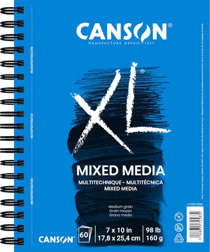Miniatura 10 de Canson XL Series Cuaderno de Media Mix, Textura Rugosa, Alambre Lateral, 7x10 pulgadas, 50 Hojas – Papel de Arte Grueso para Acuarela, Gouache