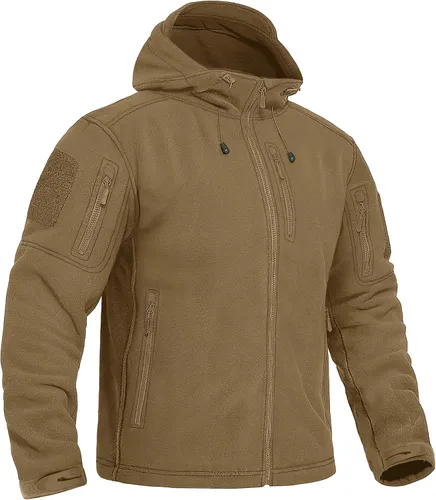 Miniatura 11 de CRYSULLY Chaqueta con capucha de forro polar táctica militar para hombre, chaqueta de caza, chaqueta de invierno, chaqueta cortavientos, chaqueta