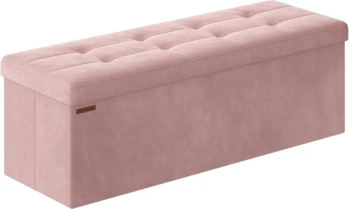 Miniatura 13 de SONGMICS Mazie Collection - Banco otomano de almacenamiento, reposapiés plegable, 15 x 43 x 15 pulgadas, banco de extremo de cama, baúl