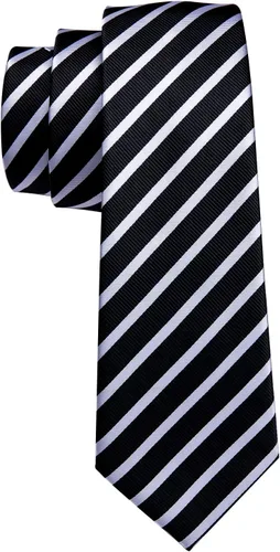 Miniatura 204 de Barry.Wang Juego de corbatas para hombre, corbata de seda a rayas, tejido a cuadros, gemelos formales, negocios, boda