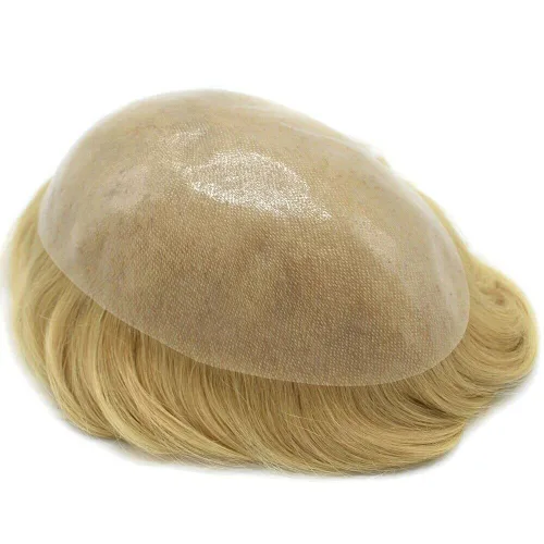 Miniatura 23 de LYRICAL HAIR Tupé de cabello humano para hombres, totalmente polivinílico, tupé para hombre, totalmente transparente, suave, delgada, 0.004-0.005