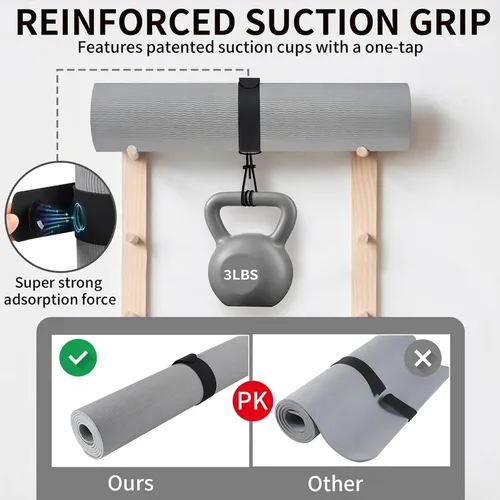 Miniatura 4 de Yoga Mat Carrier Strap, Adjustable Thick Straps Sling for Carrying Large Mats, Stretching Band Banda Slap Negro