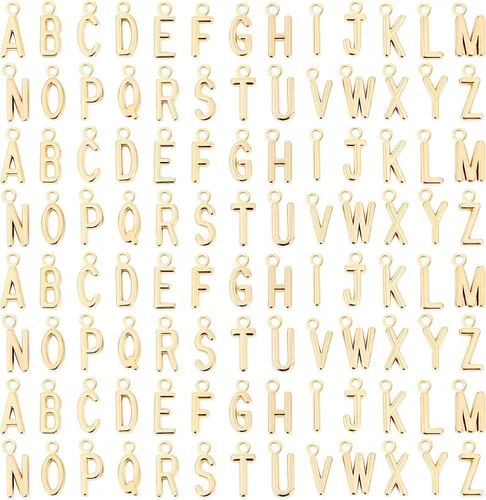 Miniatura 12 de SANNIX 156 piezas/6 juegos alfabeto ABC letras Charms Capital A-Z Charms DIY pulsera collar colgantes con 200 piezas abiertos Jump anillos