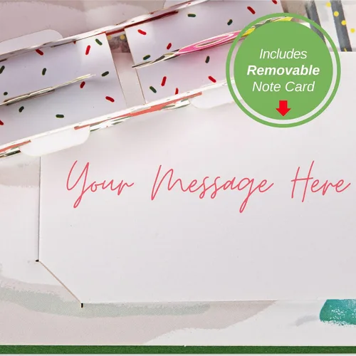 Miniatura 6 de Paper Love Tarjeta Emergente 3D de Pueblo de Jengibre Navideño, Regalo para Navidad o Días Festivos, Cubierta de 5" x 7" - Incluye Sobre y Etiqueta