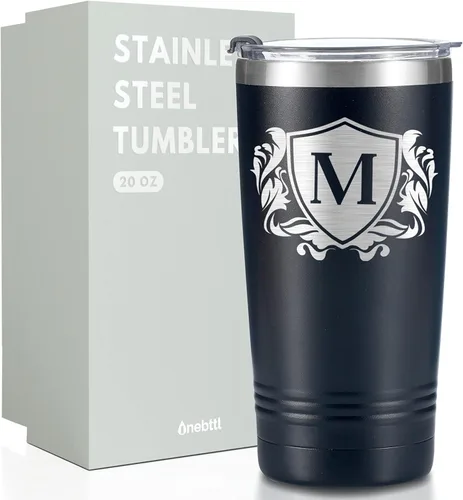 Miniatura 13 de Onebttl Regalos personalizados para hombres con iniciales, vaso de viaje con monograma para él, tazas de café personalizadas, regalos únicos