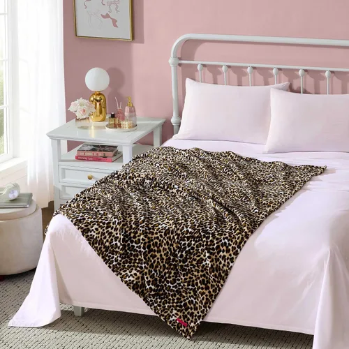 Miniatura 22 de Betsey Johnson - Manta para sofá o cama, manta súper suave y extragrande de aspecto audazmente mullido (corazón punteado rosa, 50" x 70")