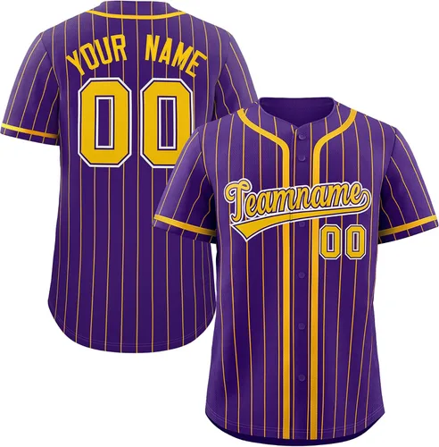 Miniatura 40 de Camiseta de béisbol de rayas finas personalizada hipster hip hop, camisetas deportivas con nombre y número del equipo personalizado para hombres