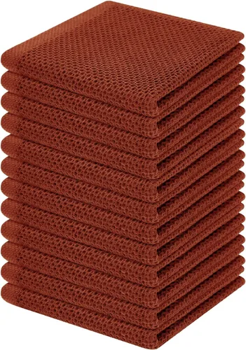 Miniatura 246 de Homaxy Paños de cocina de 100% algodón con tejido de gofre, ultra suaves, absorbentes, de secado rápido, 12 x 12 pulgadas, paquete de 6, amarillo