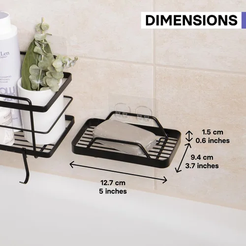 Miniatura 7 de KINCMAX Jabonera adhesiva de alta calidad para pared de ducha, jabonera de barra sin taladros para almacenamiento de baño, organizador de jabón